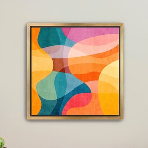 Bunter quadratischer abstrakter moderner Kunstdruck Vivid Colors Wall Art Print auch auf Leinwand