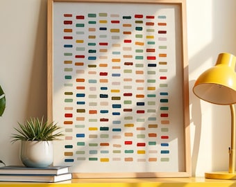 Colorful Minimalist Modern Art Print: Elegant Simple Design Wall Art on Canvas