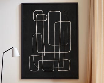 Minimalist Black & White Line Art | Elegant Office Wall Art Decor