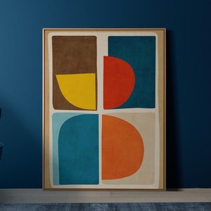 Original Art Print Mid-Century Modern Style Artwork