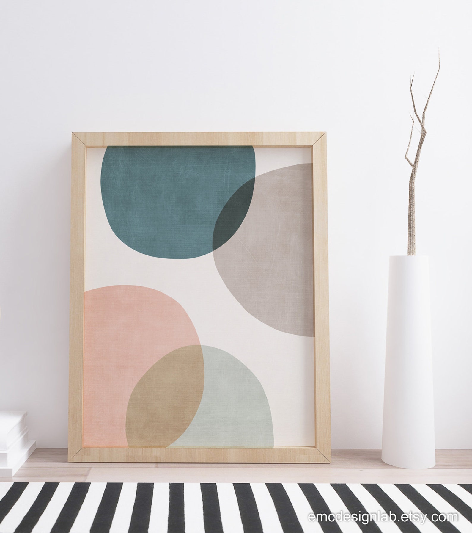 Abstract Circles Wall Art Stylish Bedroom Prints Organic Etsy