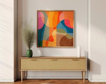 Contemporary Abstract Colorful Artwork Giclee Print Unframed also available as Canvas