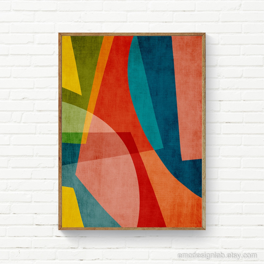 Unique Hardedge Digital Painting / Abstract Exclusive Colorful Wall