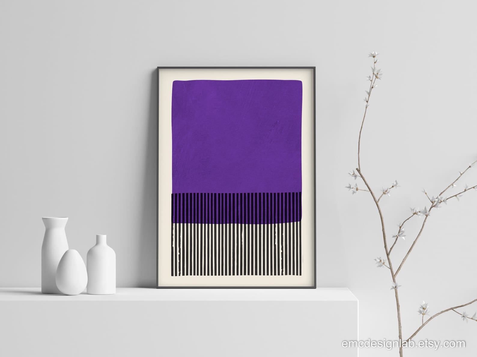Purple Wall Art Minimalist Purple Print Boys / Girl Room Etsy