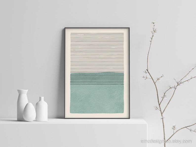 Original Wall Art in Light Blue/green Color Abstract - Etsy