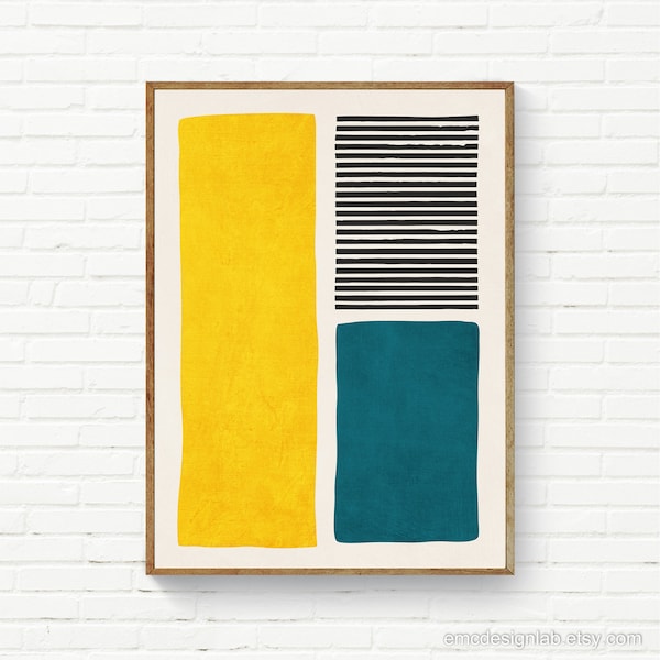 Teal and Yellow Etsy