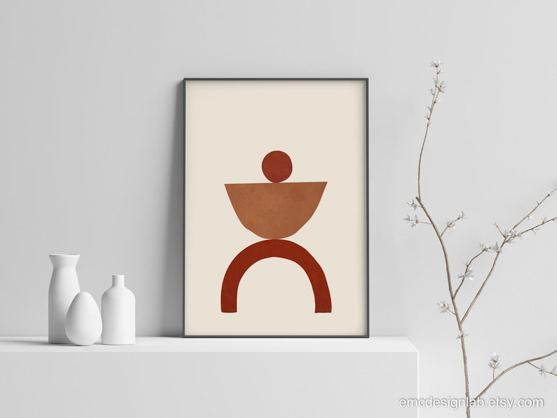 Abstract Minimalist Burnt Orange Print Terracotta Wall Art - Etsy