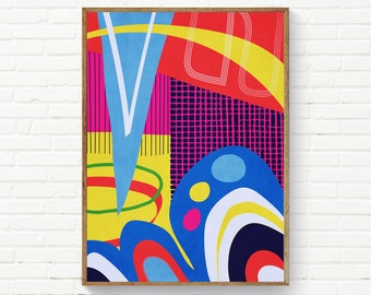 Abstract Colorful Maximalist Wall Art Bold Design Art Print