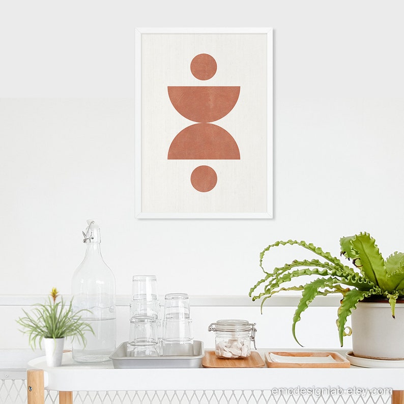 Minimalist Terracotta Wall Art Burnt Orange Boho Decor Etsy