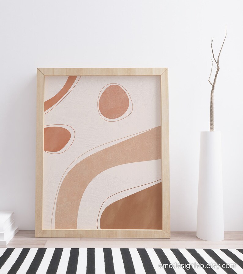 Abstract Terracotta Wall Decor Burnt Orange Instant Download Etsy