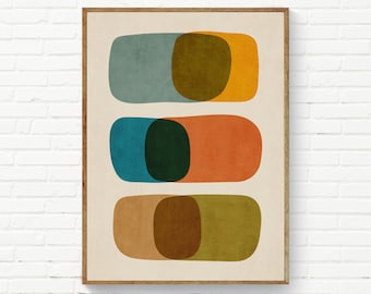Moderne abstracte kunst uit het midden van de eeuw, originele kunst, rijke verzadigde kleuren