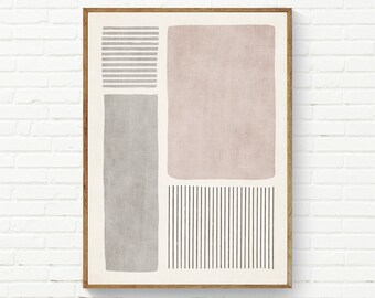 Abstrakt Neutral Väggkonsttryck Beige Färg Abstrakt Neutral Minimalism, Neutral Rosa Beige Tryck