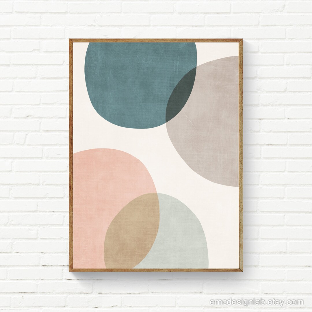 Abstract Circles Wall Art Stylish Bedroom Prints Organic Etsy