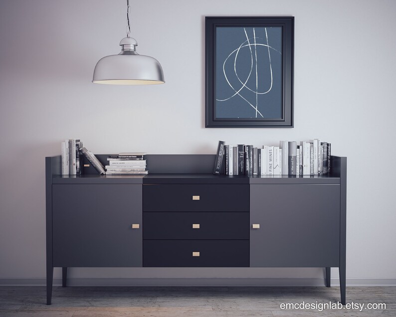 Navy & White Wall Art Poster Large Size Navy Cream Printable Etsy