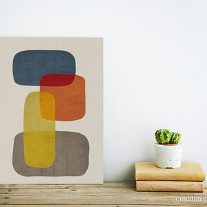 Minimalist Mid-century Modern Organic Shapes Abstract Artwork - Etsy