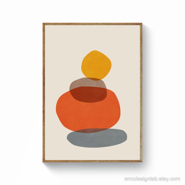 Minimalist Art Print, Abstract Mid-Century Wall Art, Scandinavian Wall Art, Abstract Trendy Decor