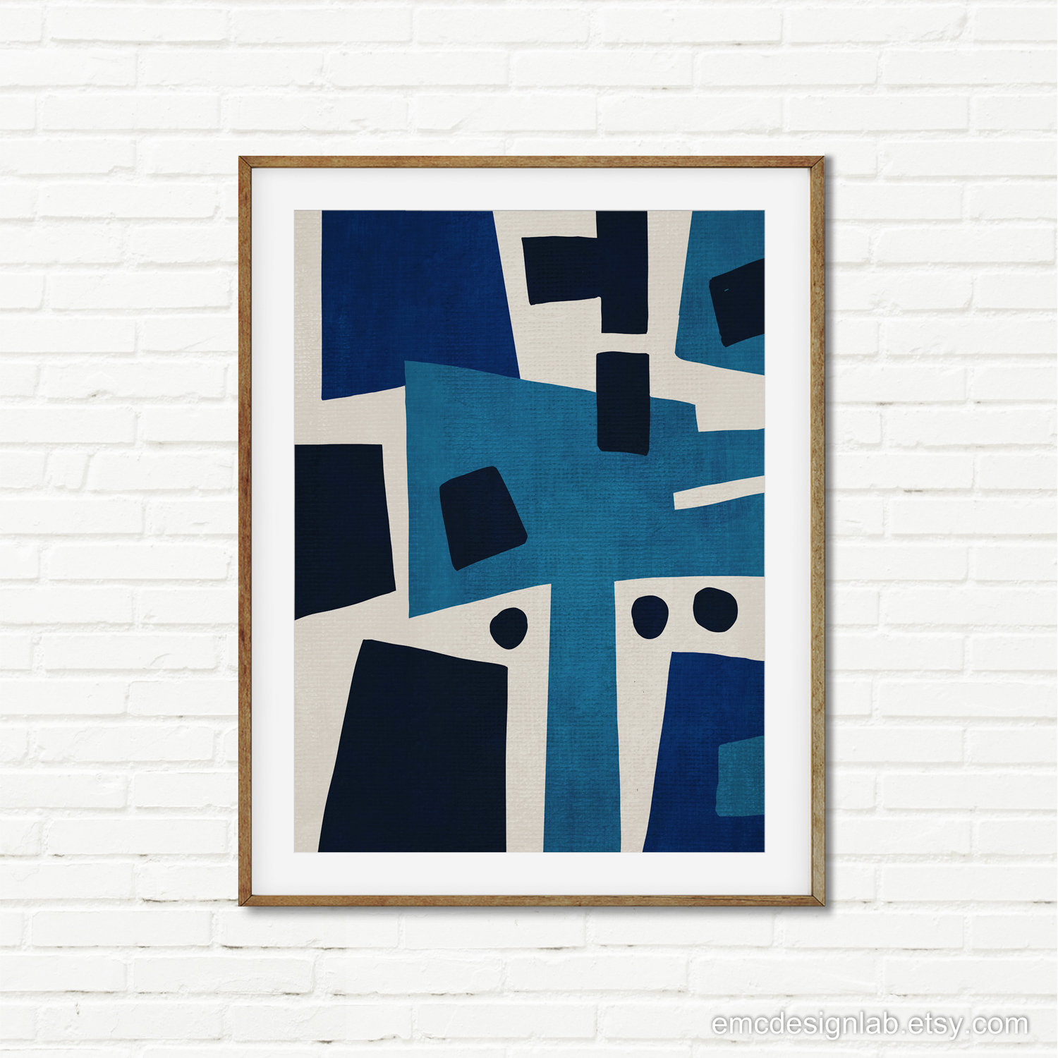 大胆な抽象画ハードエッジデジタルペインティングブルーブラック