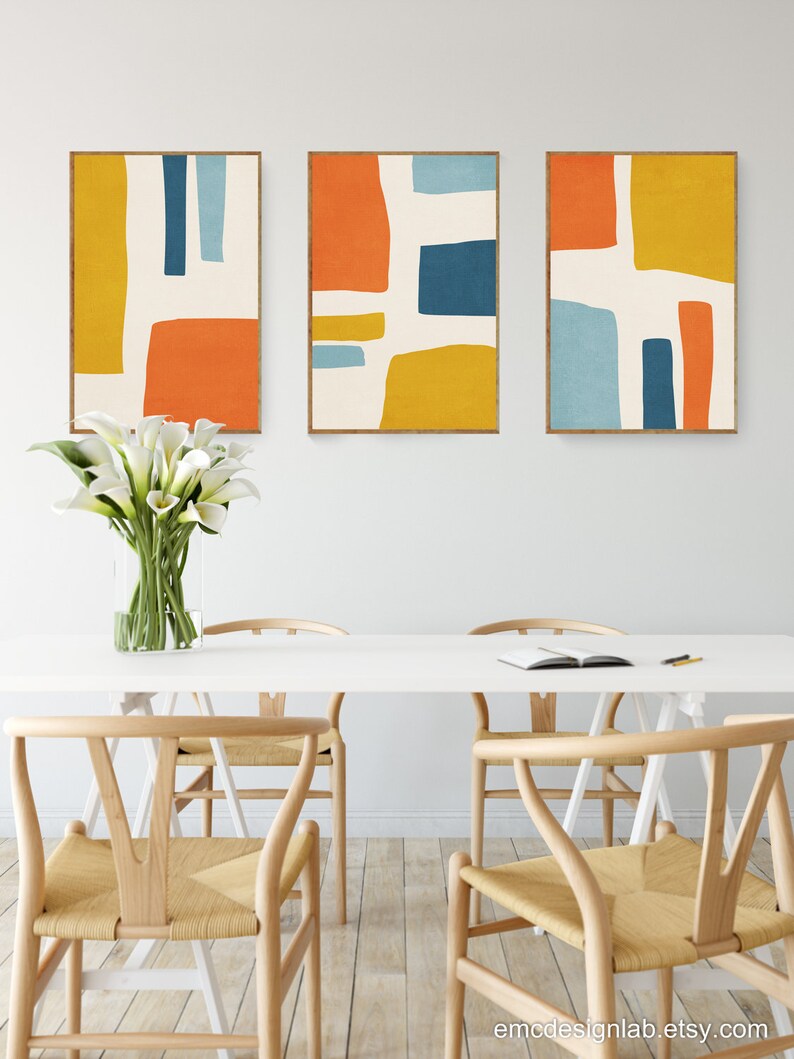 Original Abstract Wall Art / Set of 3 Prints / Set of 3 Etsy UK