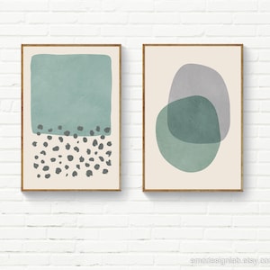 Minimalist Light Blue/Green Wall Art, Original Light Teal Print, Trendy Colors Decor, Office Prints, Living Room, Bedroom Prints image 8