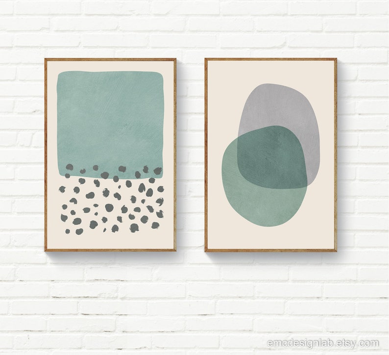 Minimalist Light Blue/Green Wall Art, Original Light Teal Print, Trendy Colors Decor, Office Prints, Living Room, Bedroom Prints image 8