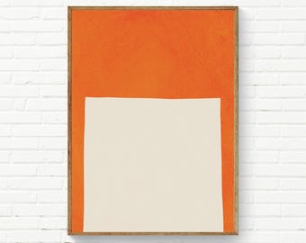 Orange Wand Kunst Druck Minimalistisches Dekor / Abstrakte Einfache Farbblock Gebrannte Orange Wandkunst / Lebendige Wandkunst / Heller Kunstdruck / Kühne Kunst