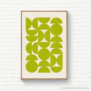 Minimalist Apple Green Print, Chartreuse Wall Art, Kitchen Prints, Original Abstract Nursery Wall Art, Minimalist Graphic Design Prints