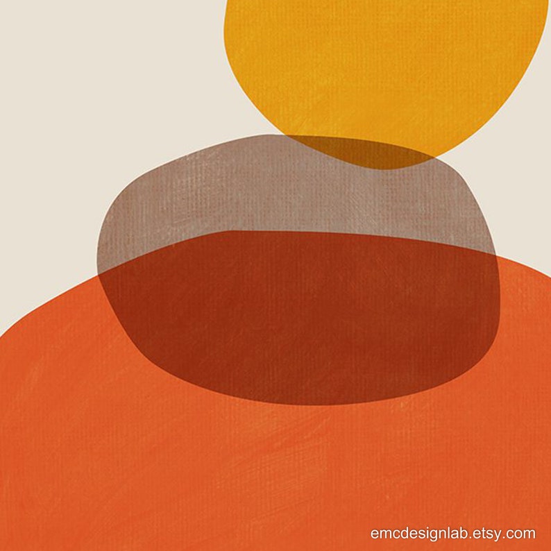Set of 3 Original Abstract Mid Century Wall Art Colorful Etsy