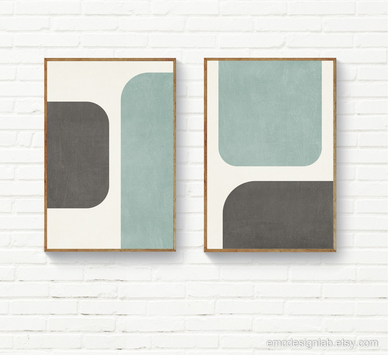 Blue/green & Gray Wall Art / Modern Poster Living Room Decor / Etsy