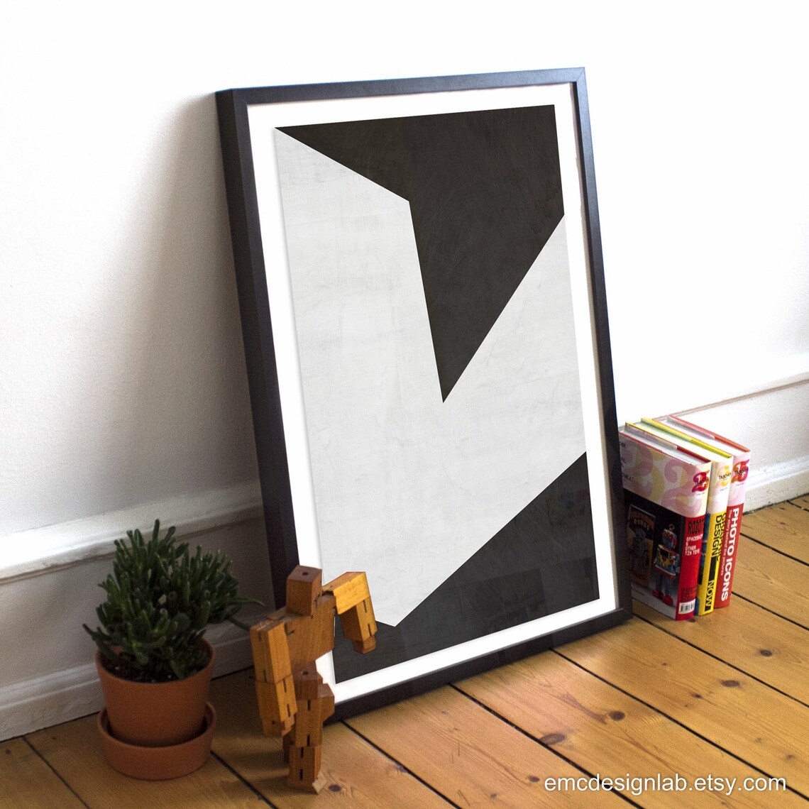 Black & White Minimalist Abstract Contemporary Wall Art | Etsy