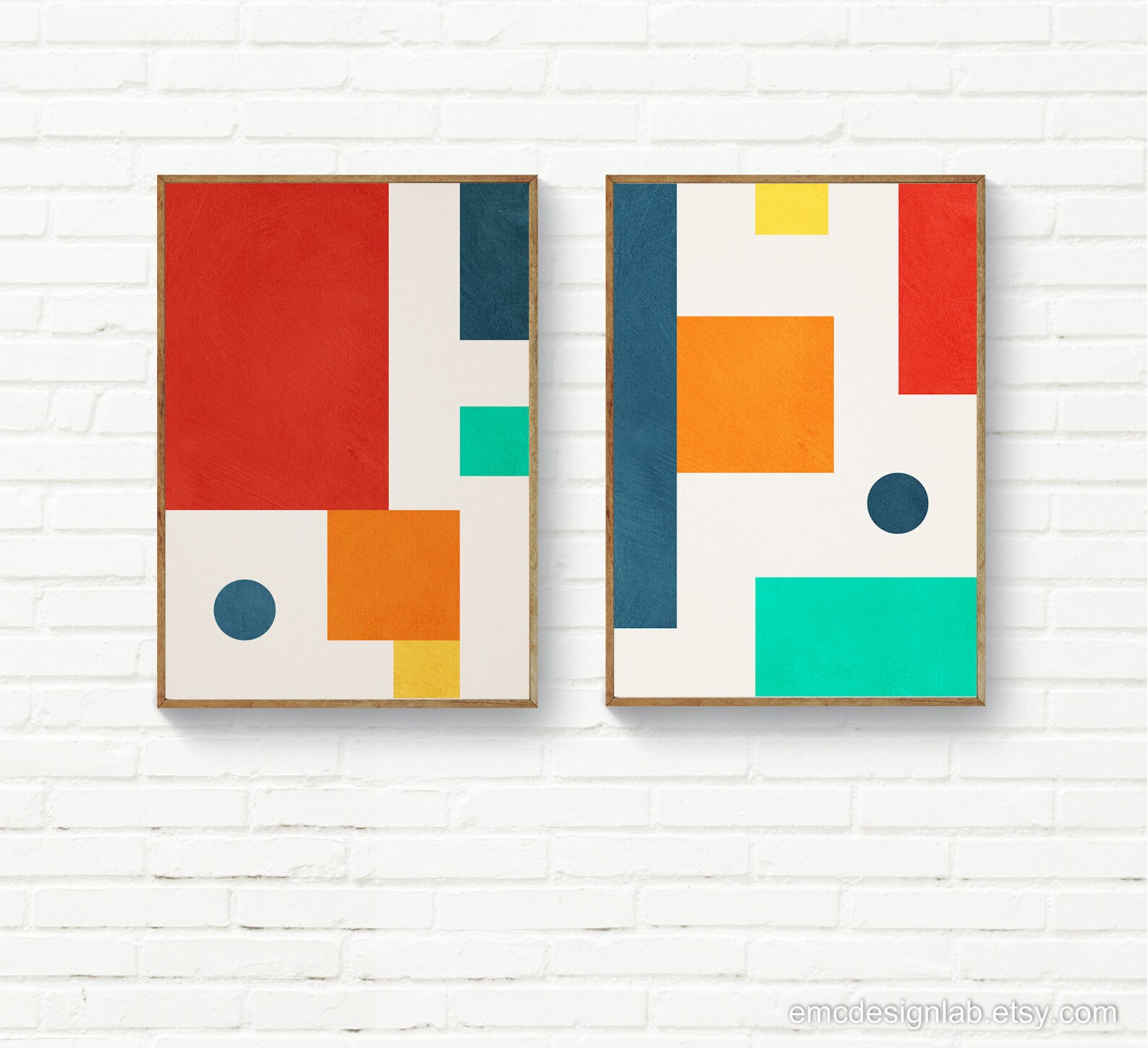 Colorful Abstract Nursery Wall Decor Geometric Abstract Etsy