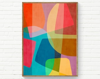 Colorful Vibrant Colors Digital Painting / Modern Abstract Multicolored Wall Art / Exclusive Digital Abstract Painting Unique Colorful Art