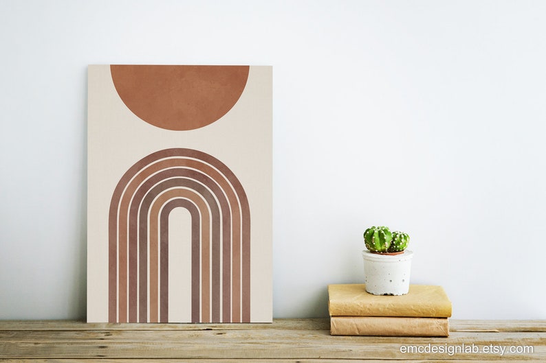 Burnt Orange Rust Wall Decor Large Size Instant Download Rainbow Wall Art Printable Terracotta Rainbow Art