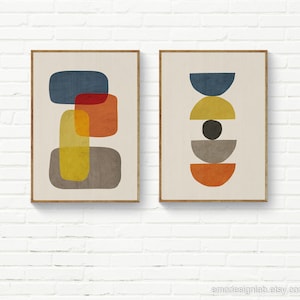 Minimalist Mid-century Modern Organic Shapes Abstract Artwork - Etsy