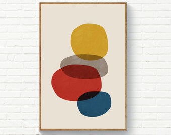 Set of 3 Mid Century Modern Print, Set of 3 Colorful