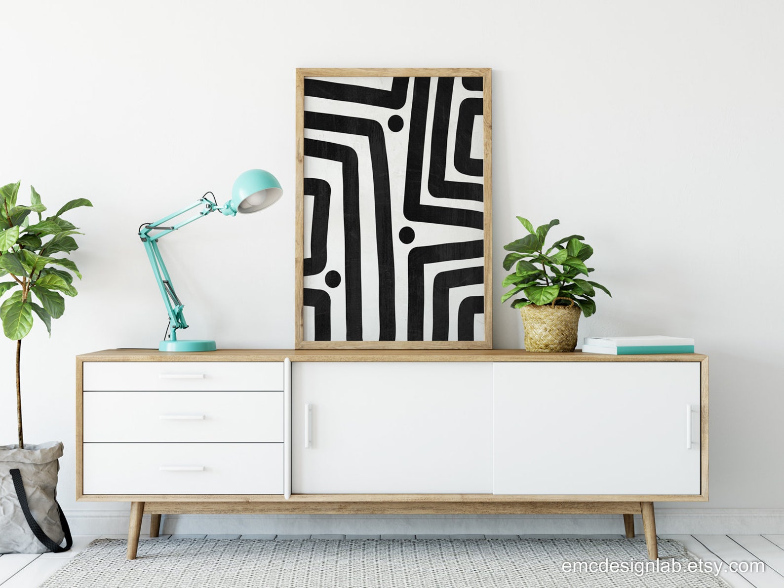 Bold Black Lines Wall Art Black and White Abstract Wall Art Etsy