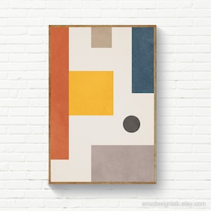 Modern Wall Art, Minimal Geometric Mid-Century Print, Colorful Minimalist Print, Nursery Prints Posters, Original Digital Painting