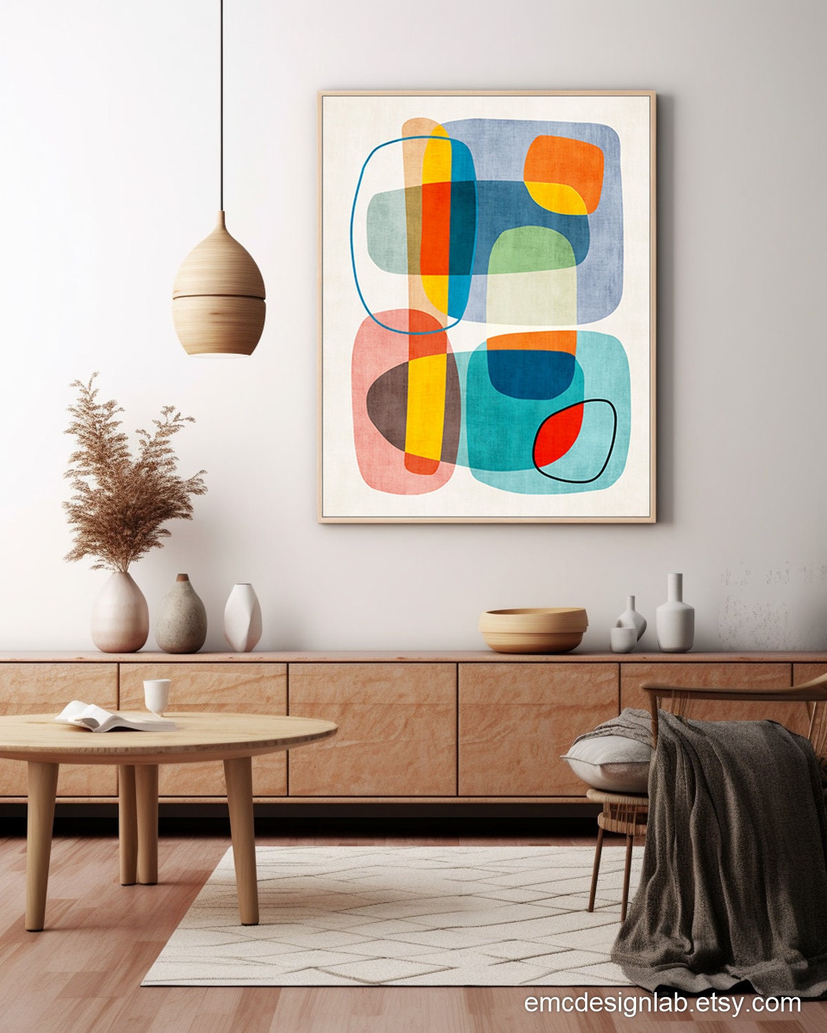 Fun Colorful Modern Abstract Art Print Rich Texture Pop Bold Wall Art ...