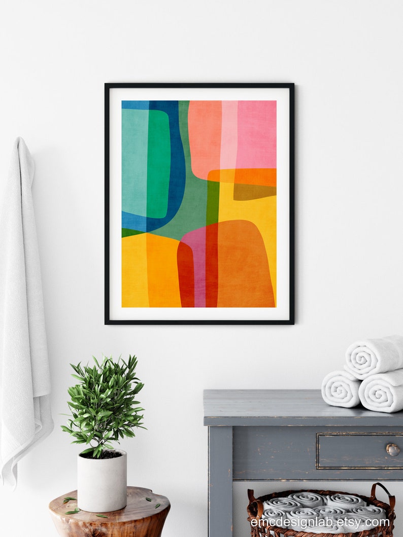 Modern Wall Art Bright Vivid Colors Living Room Art Print - Etsy
