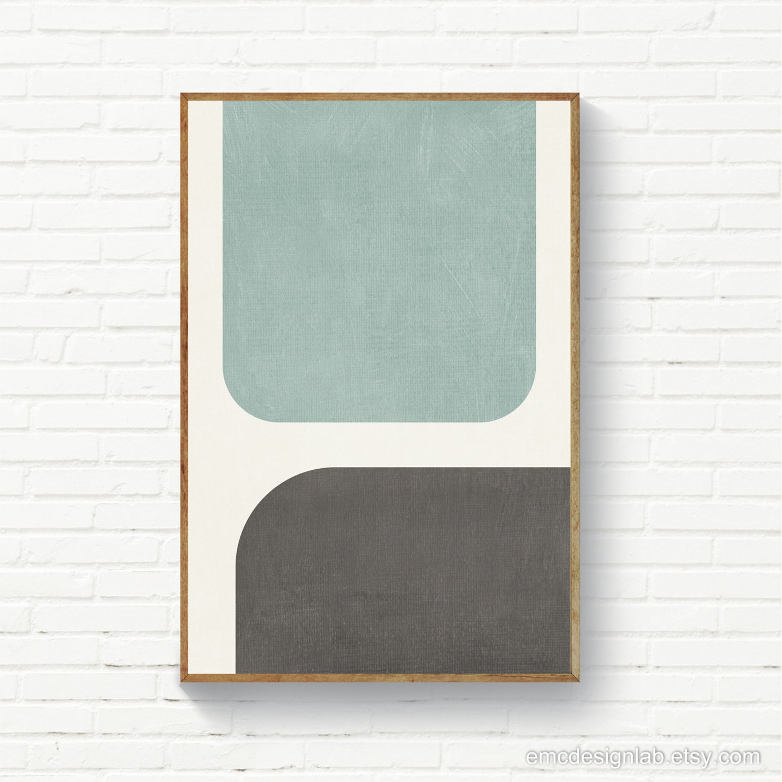 Blue/green & Gray Wall Art / Modern Poster Living Room Decor / Etsy