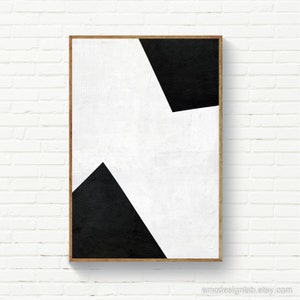 Abstract Minimalism Modern Art Black and White Geometric - Etsy