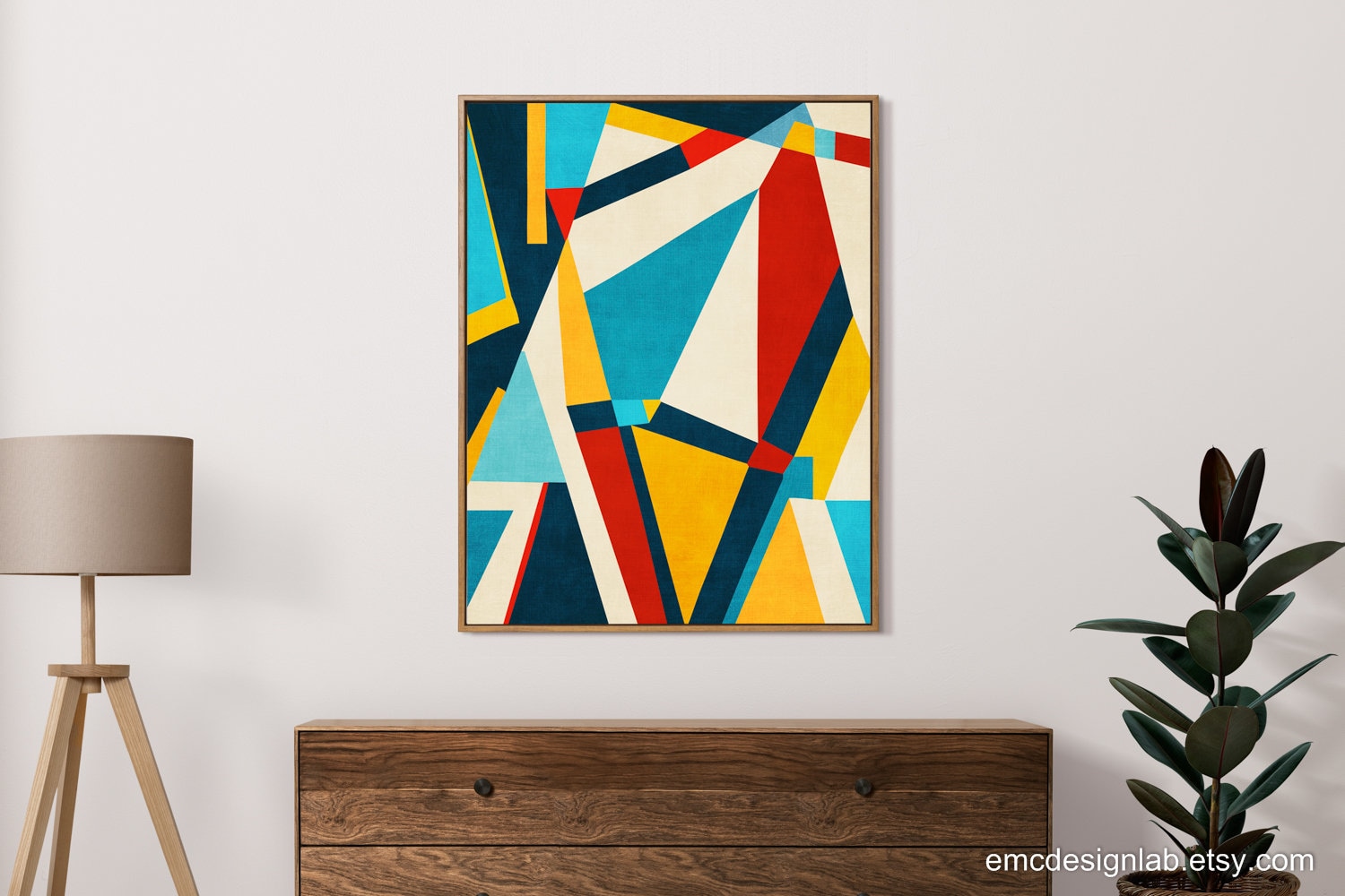 Mid-century Geometric Abstract Art Print / Modern MCM