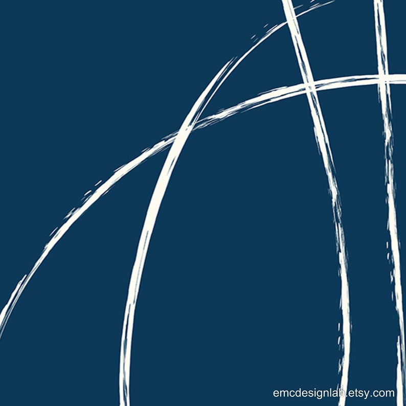 Navy and White Wall Art Poster Large Size Navy Cream Etsy