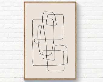 Minimalist Wall Art, Original Line Art, Abstract Print Line Art, Minimalist Decor, Continuous Lines, Bedroom Living Room Prints