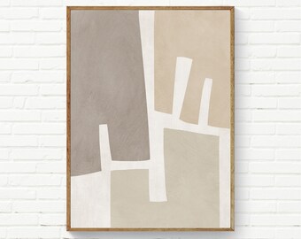 Neutral Colors Modern Wall Art, Simple Minimal Bathroom Print, 30x40 Beige Tan Ecru Neutral Prints, Soft Tones Bedroom Wall Art