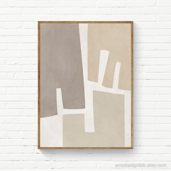 Neutral Colors Modern Wall Art, Simple Minimal Bathroom Print, 30x40 Beige Tan Ecru Neutral Prints, Soft Tones Bedroom Wall Art