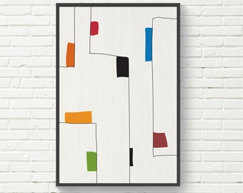 Minimalist Geometric Abstract Wall Art, Minimalist Print, Minimalist Abstract Art, Abstract White Prints