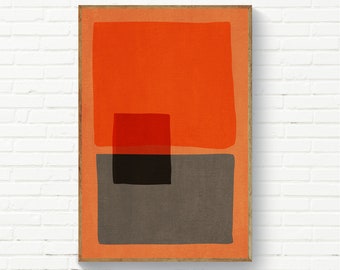 Abstract Wall Art / Orange Prints / Original Abstract Artwork / Living Room Print / Living Room Mid Century Decor