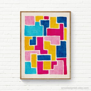 Modern Colorful Print, Bright Wall Art, Nursery Abstract Decor, Vibrant Modern Wall Decor, Gift for Her Ideas, Playful Joyful Art