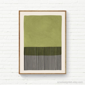 Grün schwarze Wandkunst, mutige schwarze Linien Druck, Original grüne Wandkunst, moderner Minimalismus, modernes grünes Dekor, trendige Drucke