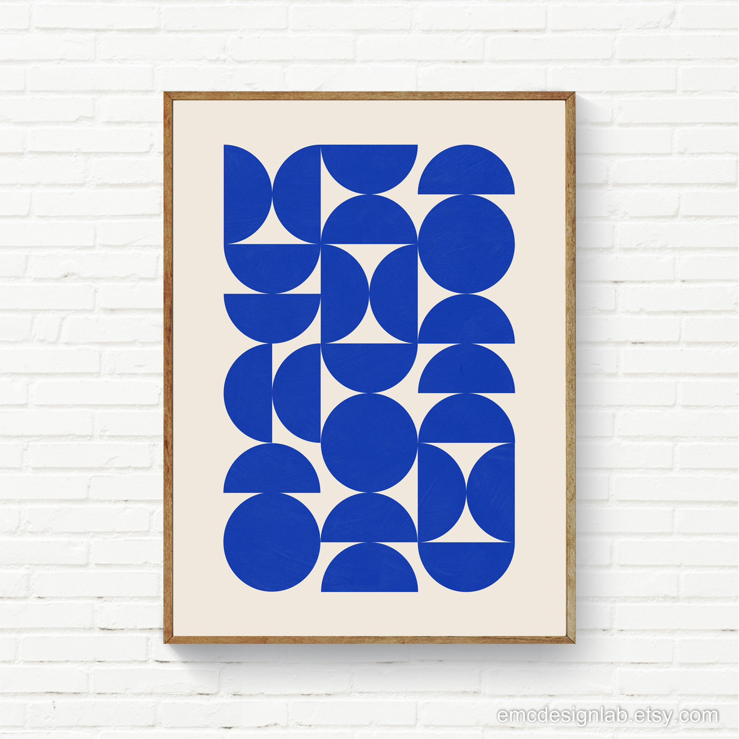 Minimalist Semi Circles Print, Blue Matisse Half Moon Print, MCM